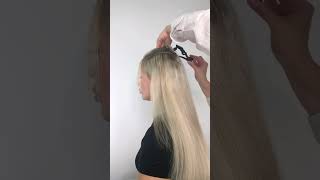 Easy half up hairstyle with Foxy Locks extensions [upl. by Aleakam705]