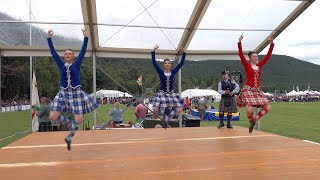 Champion Scottish dancers compete in the Highland Fling during 2024 Ballater Highland Games [upl. by Salene939]