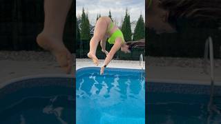 Fancy High Dive SPLITS JUMP into the FREEZING Cold Swimming Pool shorts [upl. by Milah]