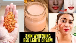 Homemade Skin Whitening RED LENTIL SUMMER CREAM🟠 Lightens Dull Skin Tone Clears SpotsPigmentation [upl. by Asilrak]