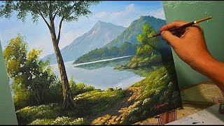 Acrylic Landscape Painting Lesson  Morning in Lake by JmLisondra [upl. by Toombs622]