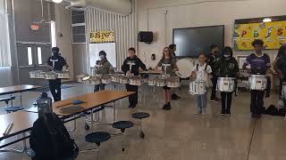 Dowdell Middle Magnet School Dolphin Pride Drumline 20222023 Cafeteria Performance Rehearsal [upl. by Nylanna]