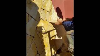 COME PASSARE LA FUGA IMPASTARE PARETE PIETRA VD1HOW TO SPEND THE ESCAPE MIXING FINISH STONE WALL [upl. by Gomer]