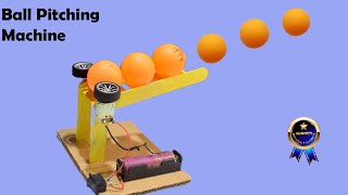 How to make Ball Pitching Machine  Stem Project for kids  Science exhibition model for school [upl. by Leizahaj988]