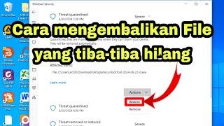 Cara mengembalikan file yang hilang Karena terdeteksi Virus [upl. by Gerome]