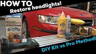 HOW TO  Headlights restoration  3M DIY kit vs Pro technique [upl. by Moriyama]