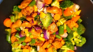 15 Minutes Chicken Stir Fry  Chicken Wok  How I Make A Perfect Rice Without A Ricecooker [upl. by Pitzer]