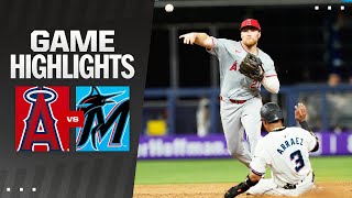 Angels vs Marlins Game Highlights 4124  MLB Highlights [upl. by Marmion]