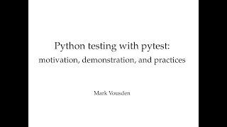 Python testing with pytest Part 2 Pytest examples fixtures and parameterisation [upl. by Einatsed]