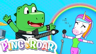 🎸 Canta el Rock amp Roll 🎸 👩‍🎤  Canta y Baila  Baile de dibujos animados de dinosaurios  09 [upl. by Liu768]