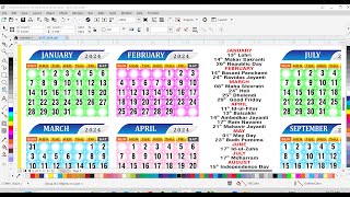 2024 Calendar Design  Calendar Design in CorelDraw [upl. by Arianne126]