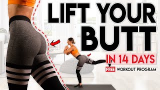 LIFT YOUR BUTT in 14 Days  5 minute Home Workout Program [upl. by Annice]