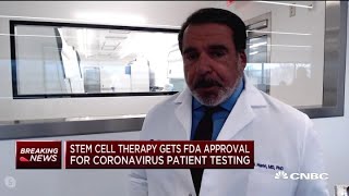 Coronavirus Testing stem cell therapy for coronavirus patients Dr Robert Hariri says [upl. by Attelocin]