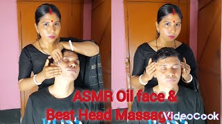 ASMR 🔥 Oil Face Massage 🔥🔥Best Relaxing Oil Head Massage And Neck Cracking 💆‍♀️💆‍♀️💆‍♀️ [upl. by Nosnevets]