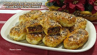 ROLLITOS DE HOJALDRE RELLENOS CON CARNE PARA LAS NAVIDADES FANTÁSTICOS [upl. by Linsk]