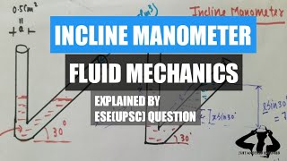 inclined manometer pressure problem  u tube manometer  fluid mechanics [upl. by Plafker]