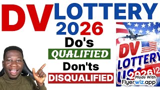 DV Lottery 2026  Know this before applying Prevent Disqualification dvlottery2026 [upl. by Suisyola]