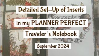 Inside my Planner Perfect Inserts  Traveler’s Notebook  Cocoa Daisy  September 2024 [upl. by Hardner]