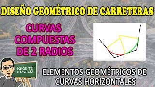 CURVAS COMPUESTAS DE 2 RADIOS  DISEÑO GEOMÉTRICO DE CARRETERAS [upl. by Stambaugh33]