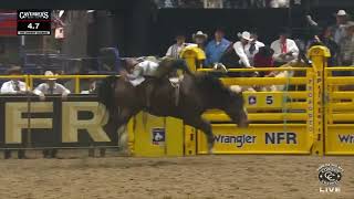 Rookie Weston Timberman Wins NFR Debut With 87 Points on J Bar Js Drunk Bunny [upl. by Mayfield]