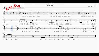 Imagine The Beatles  Flauto dolce  Note  Spartito  Karaoke  Canto  Instrumental  Musica [upl. by Atiraj]