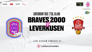 Berlin Braves 2000 vs Bayer Giants Leverkusen GW10  BARMER 2 Basketball Bundesliga ProB Nord [upl. by Hanauq]