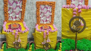 Backdrop decoration ideas  janmashtami decoration idea  Ganpati decoration ideas  Pooja special [upl. by Jamnis]