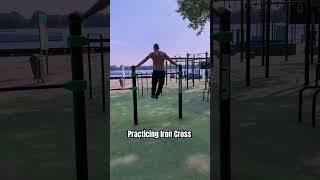 Practicing Iron Cross💪 ironcross calisthenics gymlife gymnastics fitness gymmotivation [upl. by Ing]