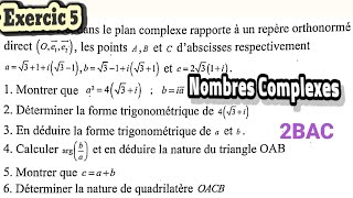 Exercice corrigé  les nombres complexes 2bac  préparer au contrôle [upl. by Krystyna]