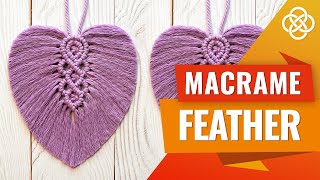 Macrame Feather for Beginners  Macrame Feather DIY  Macrame Feather Tutorial [upl. by Ellehsor]