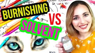 BURNISHING VS SOLVENT Which Is Better Coloured Pencil Blending Tutorial [upl. by Elehcar]