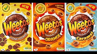 Weetos New amp Older Variations Review amp Cereal Adverts 2023 [upl. by Solhcin]