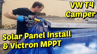 Campervan Solar Panel System Installation amp Victron MPPT VW T4 [upl. by Mccreery]