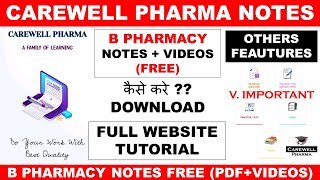 HOW TO DOWNLOAD B PHARMACY NOTES  FREE  CAREWELL PHARMA NOTES  PDF  VIDEO  WEBSITE TUTORIAL [upl. by Namaj]