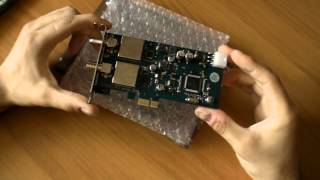 Unboxing of DVBSky T9580 DVBS2T2C PCIe tuner [upl. by Linzer]