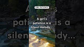 A girls patience is a silent melody shorts [upl. by Atima766]