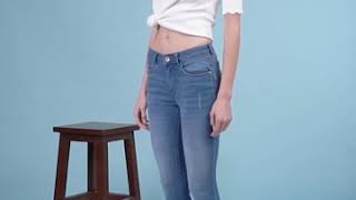 Mid Rise Slim Fit Jeans with Light Distress [upl. by Esineg]