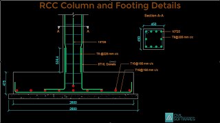 Reinforced Concrete Column and Footing  Column and Footing Reinforcement [upl. by Ardisj]