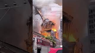 Un violent incendie a détruit léglise San Antonio d Padua à Iquique classée monumt historiq dep 94 [upl. by Dlorad820]