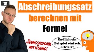 Abschreibungssatz berechnen Formel linear in Prozent [upl. by Yehtomit]