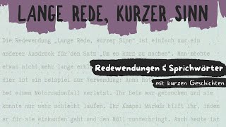 Lange Rede kurzer Sinn  Deutsche Redewendungen amp Sprichwörter Deutschesprichwörter [upl. by Nilecoj]