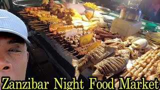 Forodhani Gardens Night Food Market Zanzibar Tanzania [upl. by Hoffarth335]