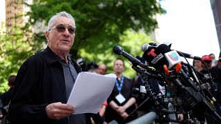 Robert De Niro unleashes on Trump outside hush money trial [upl. by Tempa]