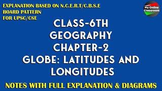 Class  6th  Geography  Chapter  2  Globe Latitudes amp Longitudes  Notes [upl. by Aneladgam685]