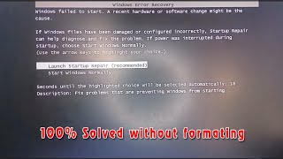 windows 7 error recovery problem solved without formatting PC and laptop Just 5min your PC on 100 [upl. by Lacagnia394]