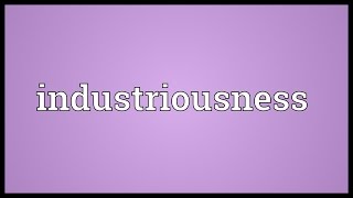 Industriousness Meaning [upl. by Leticia]