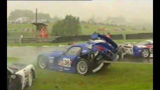 MotorSport MAD  Big Crash British GT race at Oulton Park 2002wmv [upl. by Nedak]