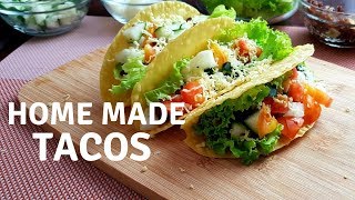 Home Made Tacos with Ground Beef and Cheese  Pinoy Recipes [upl. by Bartel]