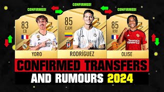 FIFA 24  NEW CONFIRMED TRANSFERS amp RUMOURS 🤪🔥 ft James Rodriguez Yoro Olise etc [upl. by Lief543]