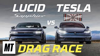 Fastest Cars We EVER Tested  INSANE Lucid Air Sapphire vs Tesla Plaid 12 Mile Drag Race  2200 HP [upl. by Einnad]